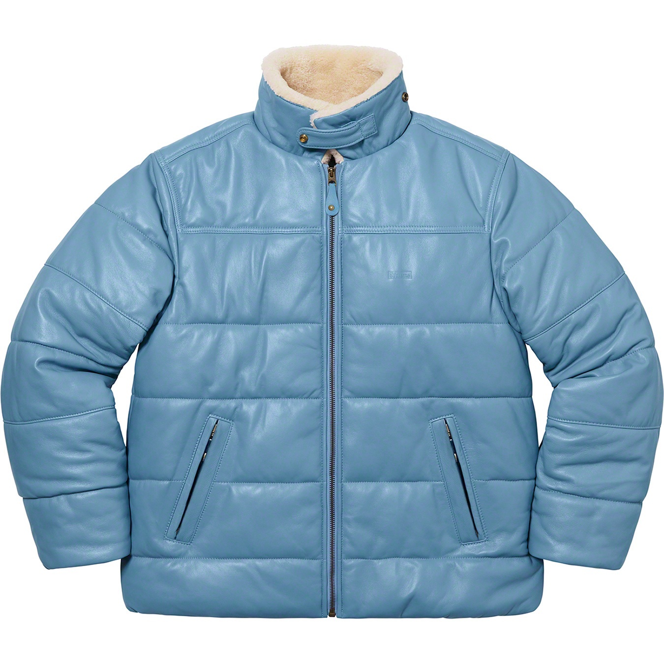 Supreme®/Schott® Shearling Collar Leather Puffy Jacket view 2